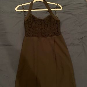 Black Lace Top Halter Dress